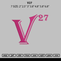 V27 Embroidery File 6 sizes