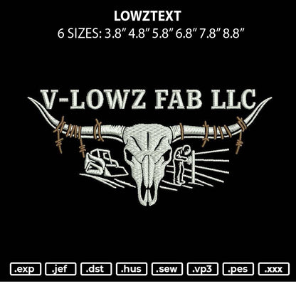 Lowztext Embroidery File 6 sizes