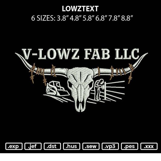 Lowztext Embroidery File 6 sizes