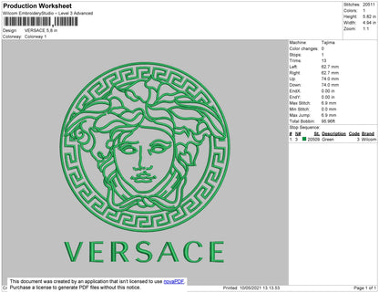 Vers4ce Embroidery File 3 size