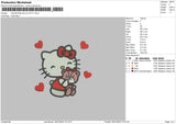 Valentine Kitty Embroidery File 6 sizes