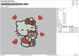 Valentine Kitty Embroidery File 6 sizes