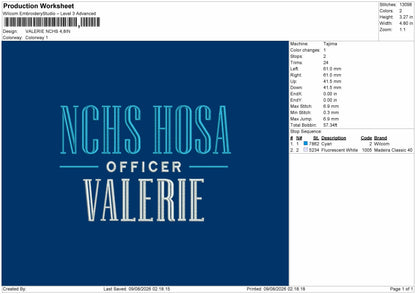 Valerie Embroidery Machine Design File 6 sizes