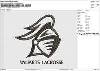 Valiabt Lacrosse Embroidery File 4 size