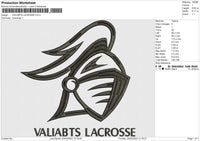 Valiabt Lacrosse Embroidery File 4 size