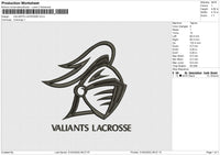 Valiants Lacrosse Embroidery File 4 size