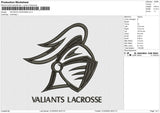 Valiants Lacrosse Embroidery File 4 size