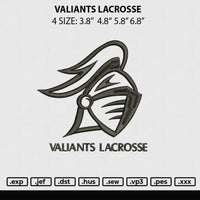 Valiants Lacrosse Embroidery File 4 size