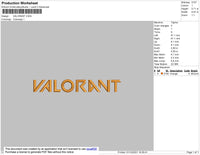 Valorant Embroidery File 4 size