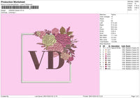 Vd Flowers Embroidery File 6 sizes