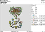 Flowers Heart Embroidery File 6 sizes