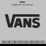 Vans Embroidery File 4 size