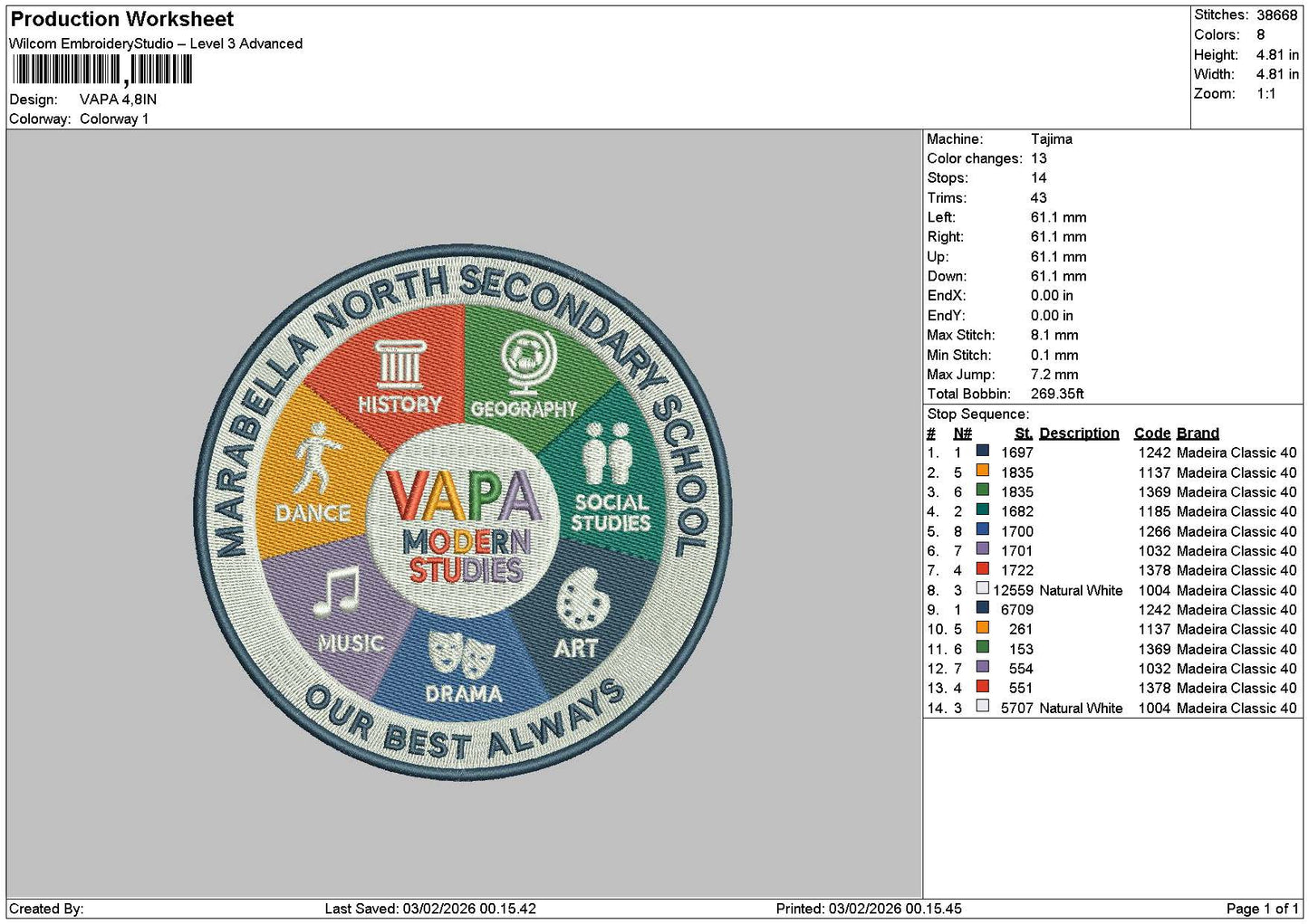 Vapatext Circle Embrodiery File 6 sizes