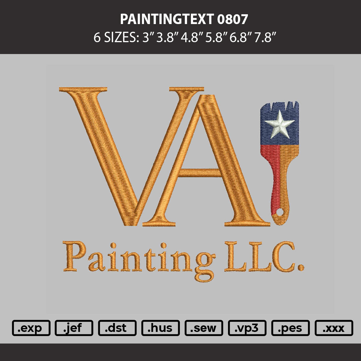 Painting 0807 Embroidery Machine Design File 6 sizes