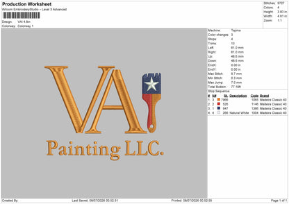 Painting 0807 Embroidery Machine Design File 6 sizes