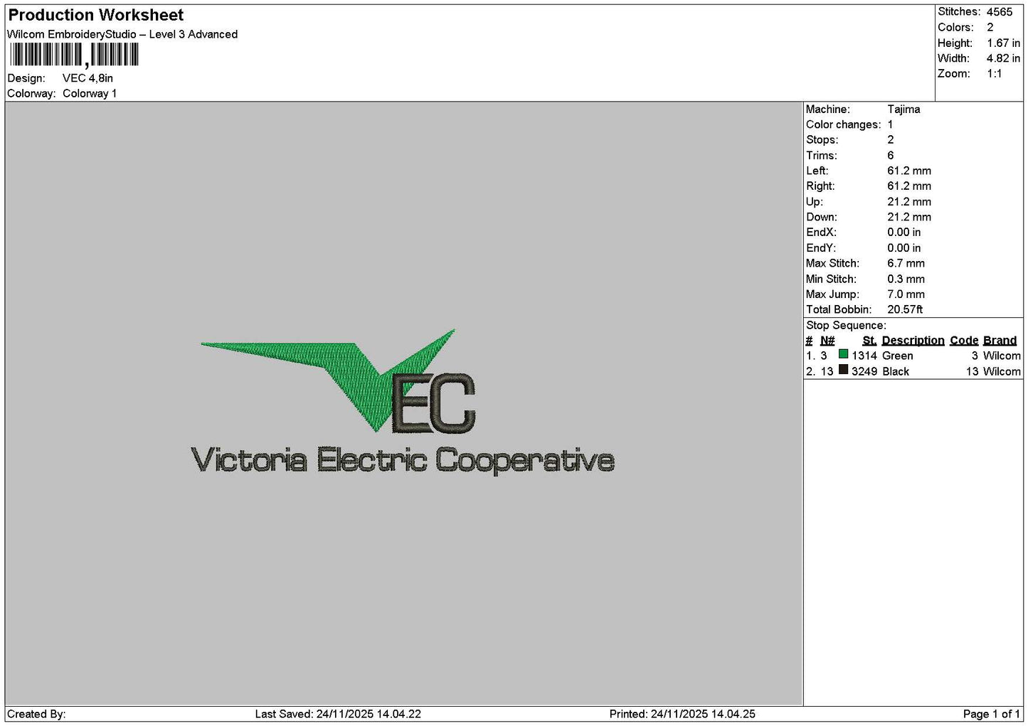 Vectext Embroidery File 6 sizes