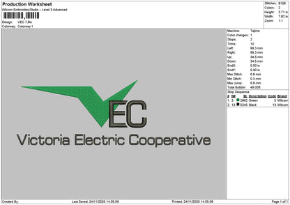 Vectext Embroidery File 6 sizes