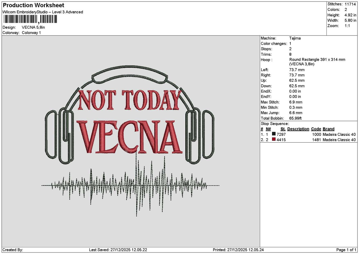 Vecntext Embroidery File 6 sizes