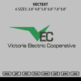 Vectext Embroidery File 6 sizes