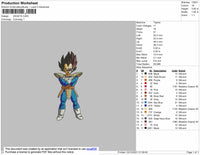 Vegeta Embroidery File 4 size