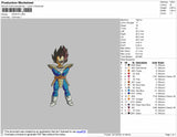 Vegeta Embroidery File 4 size