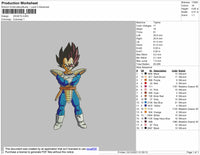 Vegeta Embroidery File 4 size