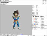 Vegeta Embroidery File 4 size