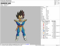 Vegeta Embroidery File 4 size