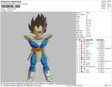 Vegeta Embroidery File 4 size