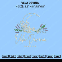 Vela Devina Embroidery File 4 size