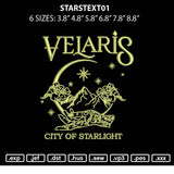 Starstext01 Embroidery File 6 sizes