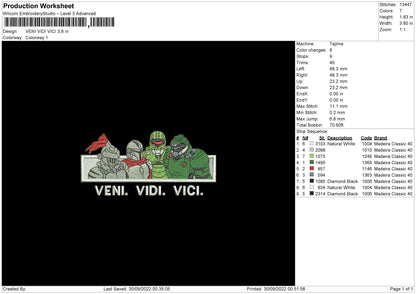 Veni VV Embroidery File 6 sizes