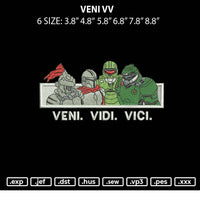 Veni VV Embroidery File 6 sizes