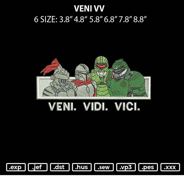 Veni VV Embroidery File 6 sizes