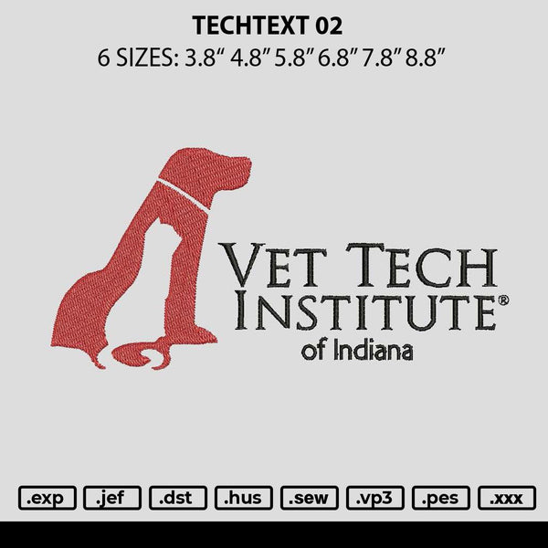 Techtext 02 Embroidery File 6 sizes