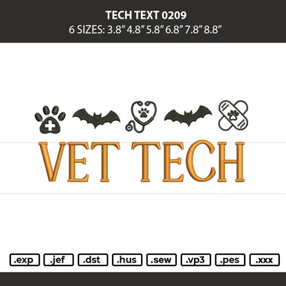 Tect Text 0209 Embroidery Machine Design File 6 sizes