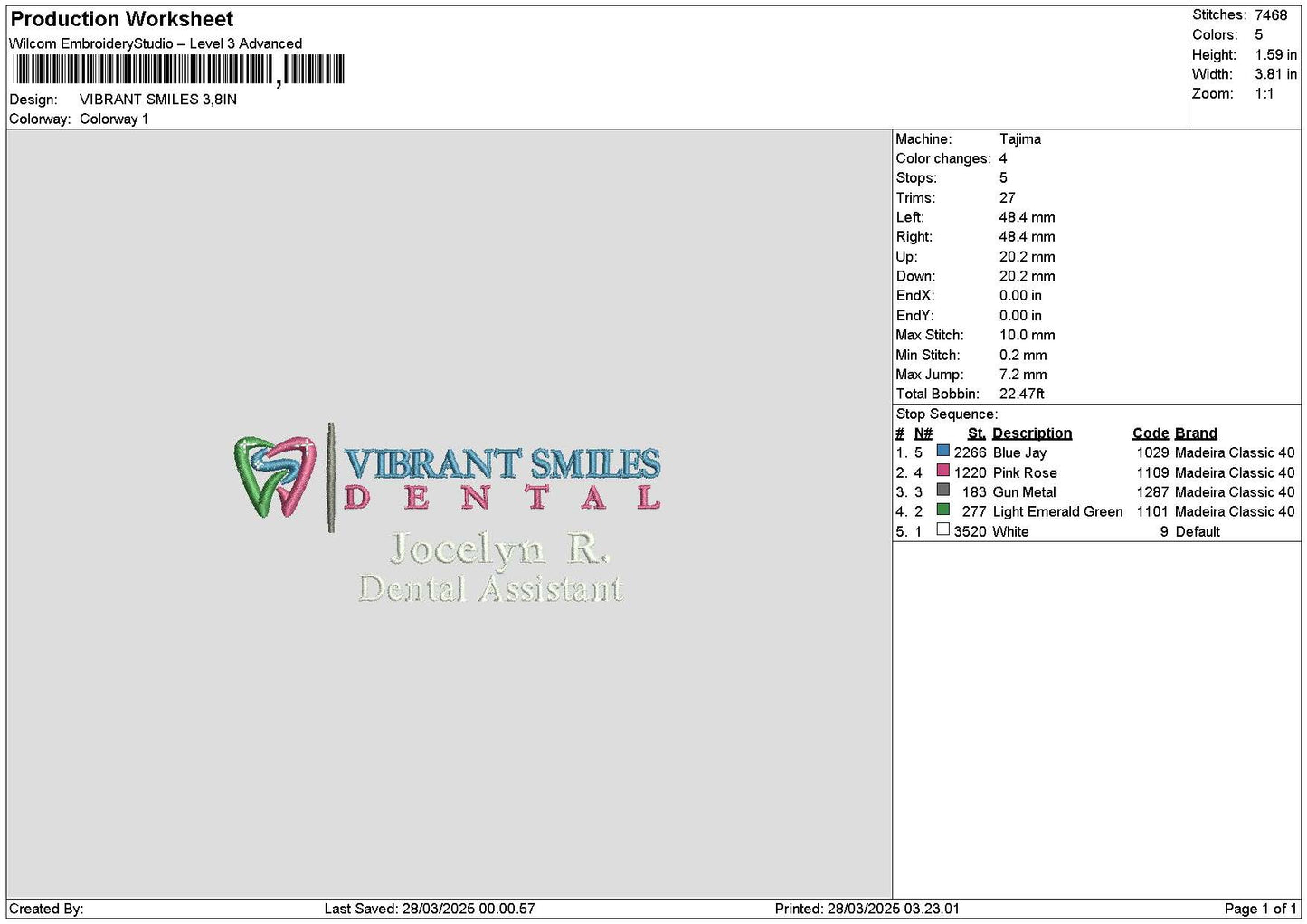 Smilestext Embroidery File 6 sizes