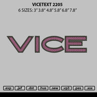 Vicetext 2205 Embroidery File 6 sizes