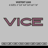 Vicetext 2205 Embroidery File 6 sizes