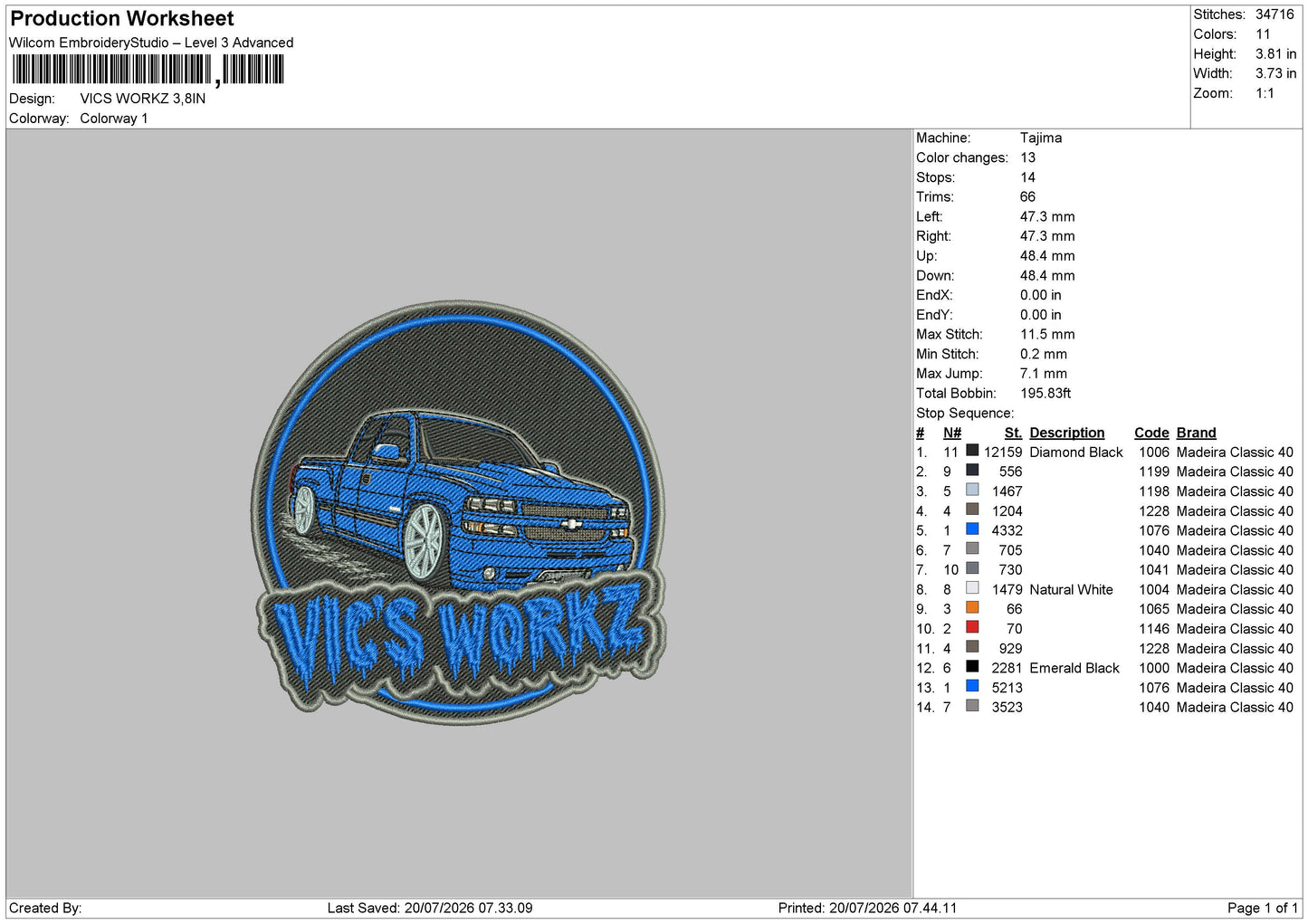 vic’s workz Embroidery Machine Design File 6 sizes