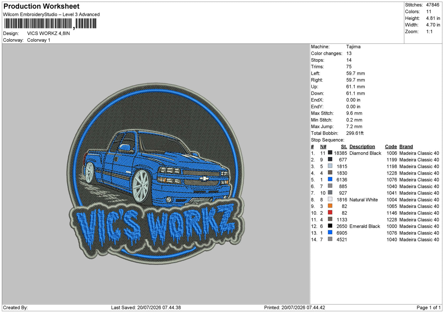 vic’s workz Embroidery Machine Design File 6 sizes