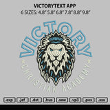 Victorytext App Embroidery File 6 sizes