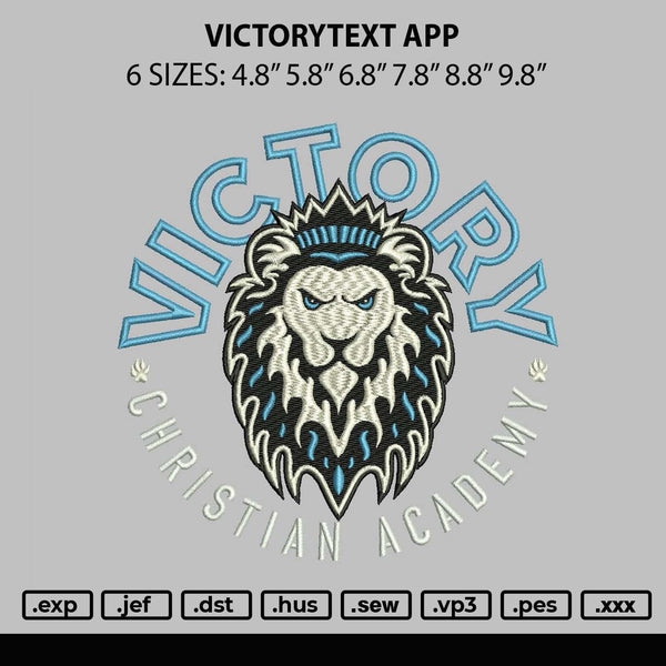 Victorytext App Embroidery File 6 sizes