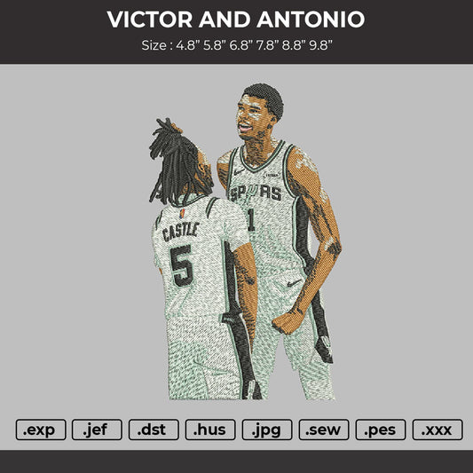VICTOR AND ANTONIO Embroidery File 6 sizeS