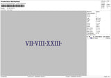 VII VIII XXIII Ebroidery File 4 size