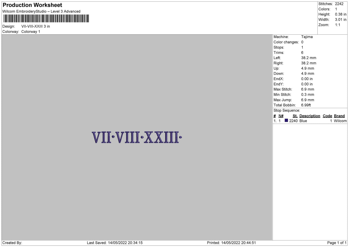 VII VIII XXIII Ebroidery File 4 size