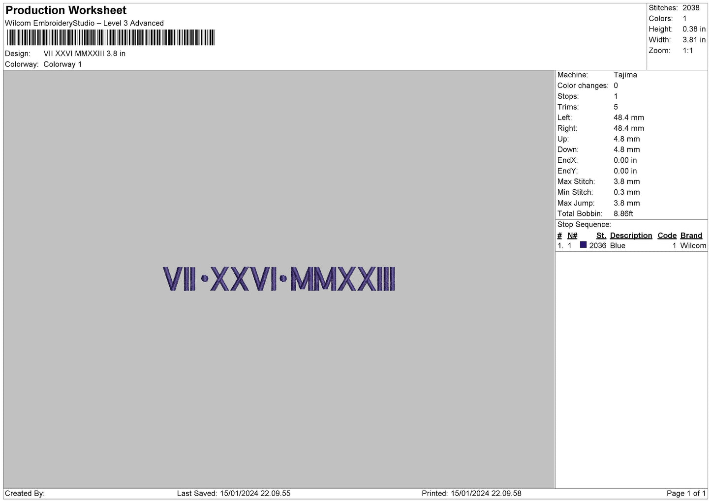 Romane 1501a Embroidery File 6 sizes