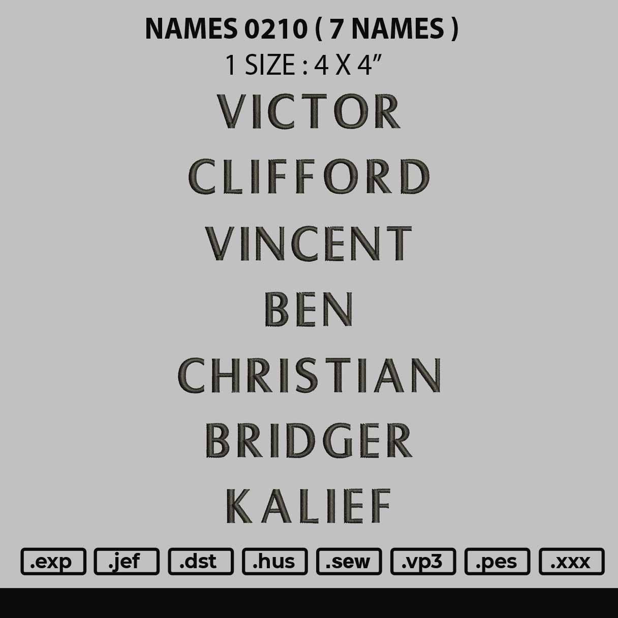 Names 0210 Embroidery 7 Names