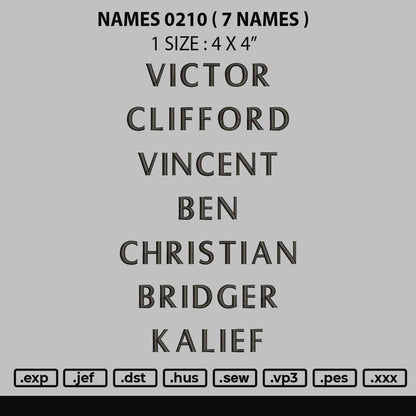 Names 0210 Embroidery 7 Names