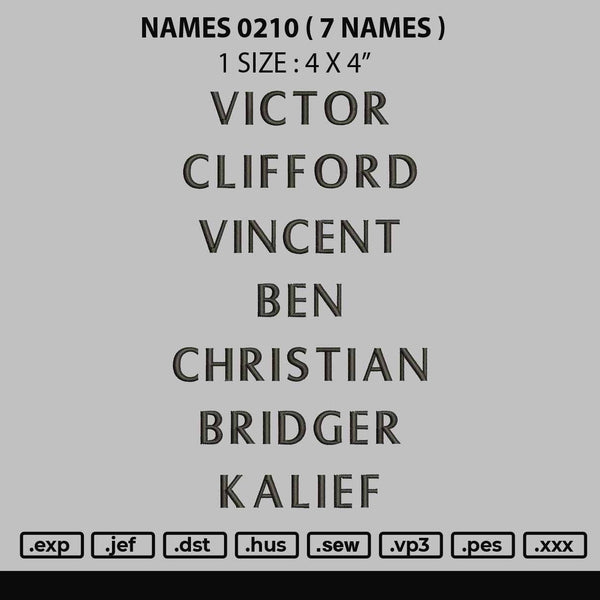 Names 0210 Embroidery 7 Names